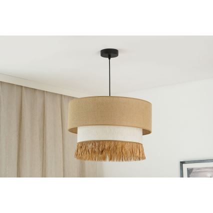 Brilagi - Lámpara colgante con cable WINNETOU BOHO 1xE27/15W/230V diámetro 45 cm marrón/crema