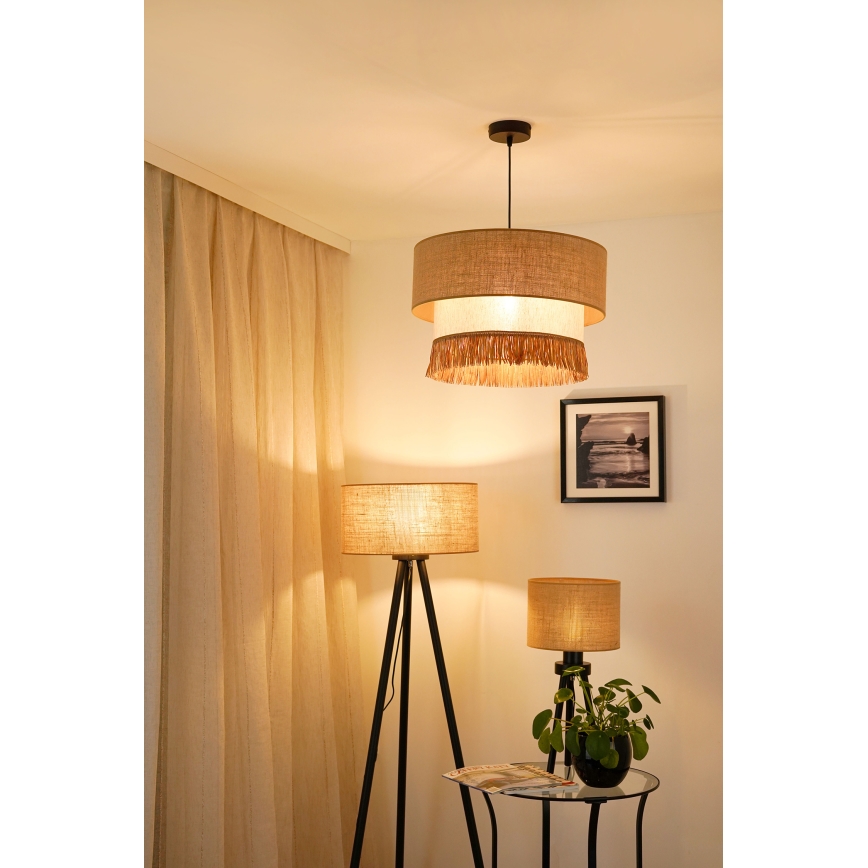 Brilagi - Lámpara colgante con cable WINNETOU BOHO 1xE27/15W/230V diámetro 45 cm marrón/crema
