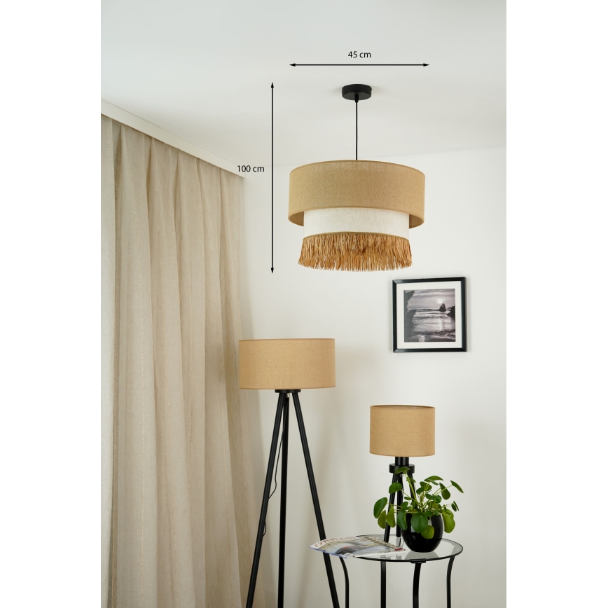 Brilagi - Lámpara colgante con cable WINNETOU BOHO 1xE27/15W/230V diámetro 45 cm marrón/crema