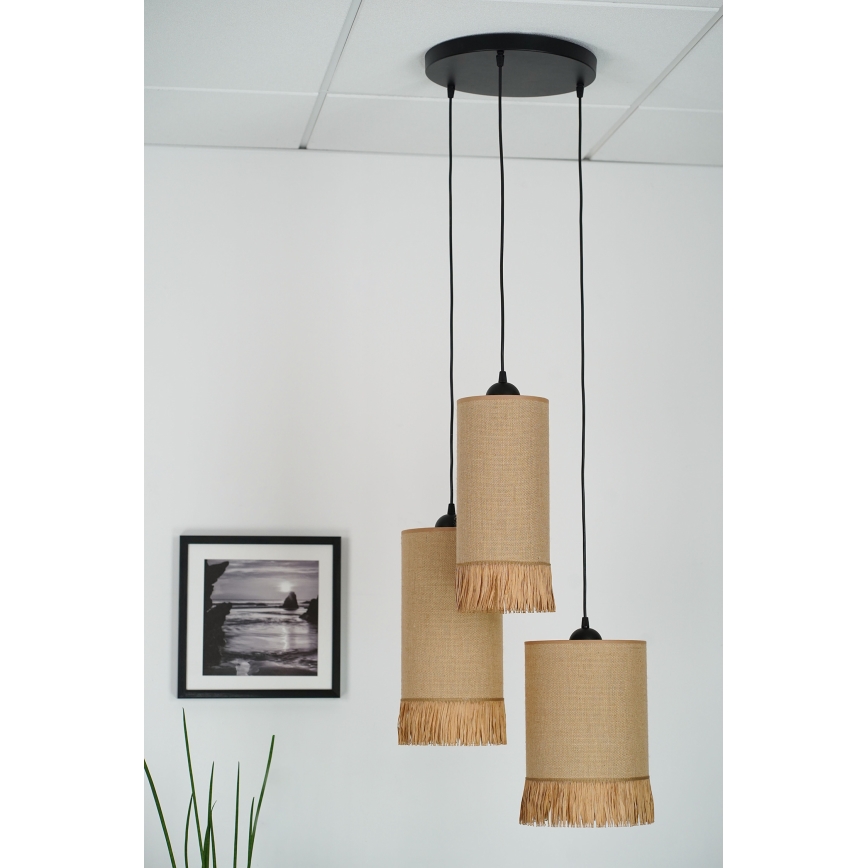 Brilagi - Lámpara colgante WINNETOU TUBES 3xE27/15W/230V marrón/negro
