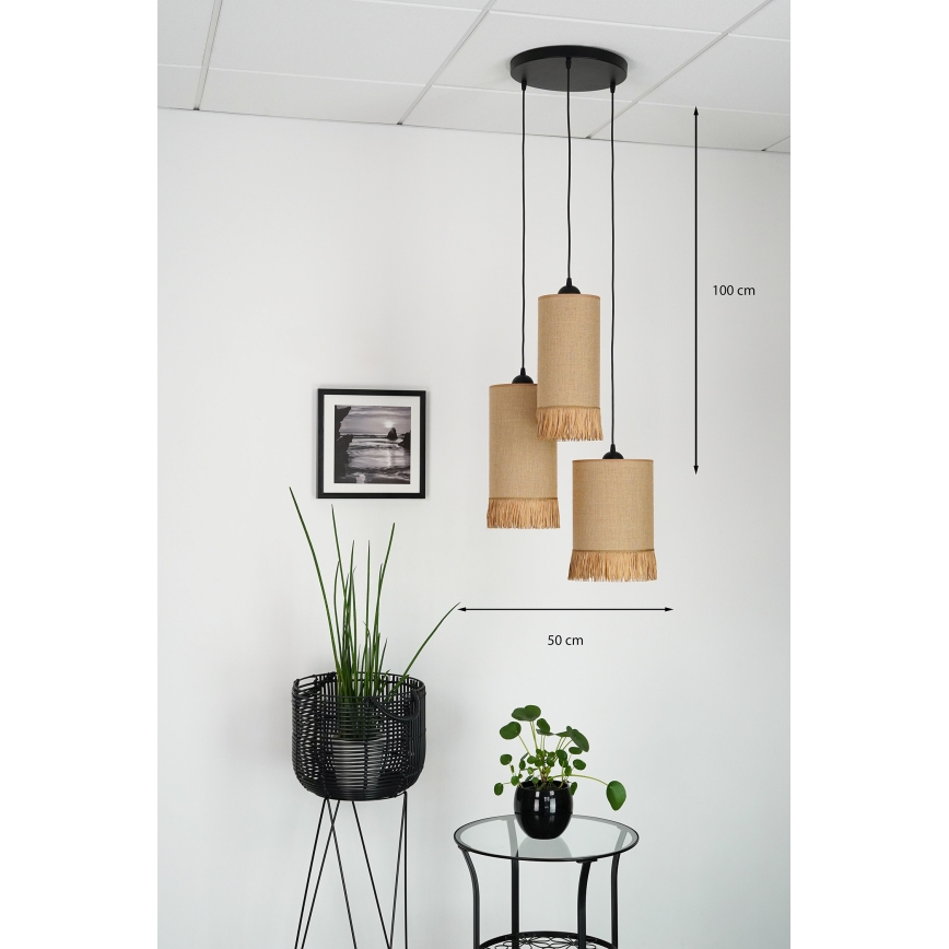Brilagi - Lámpara colgante WINNETOU TUBES 3xE27/15W/230V marrón/negro