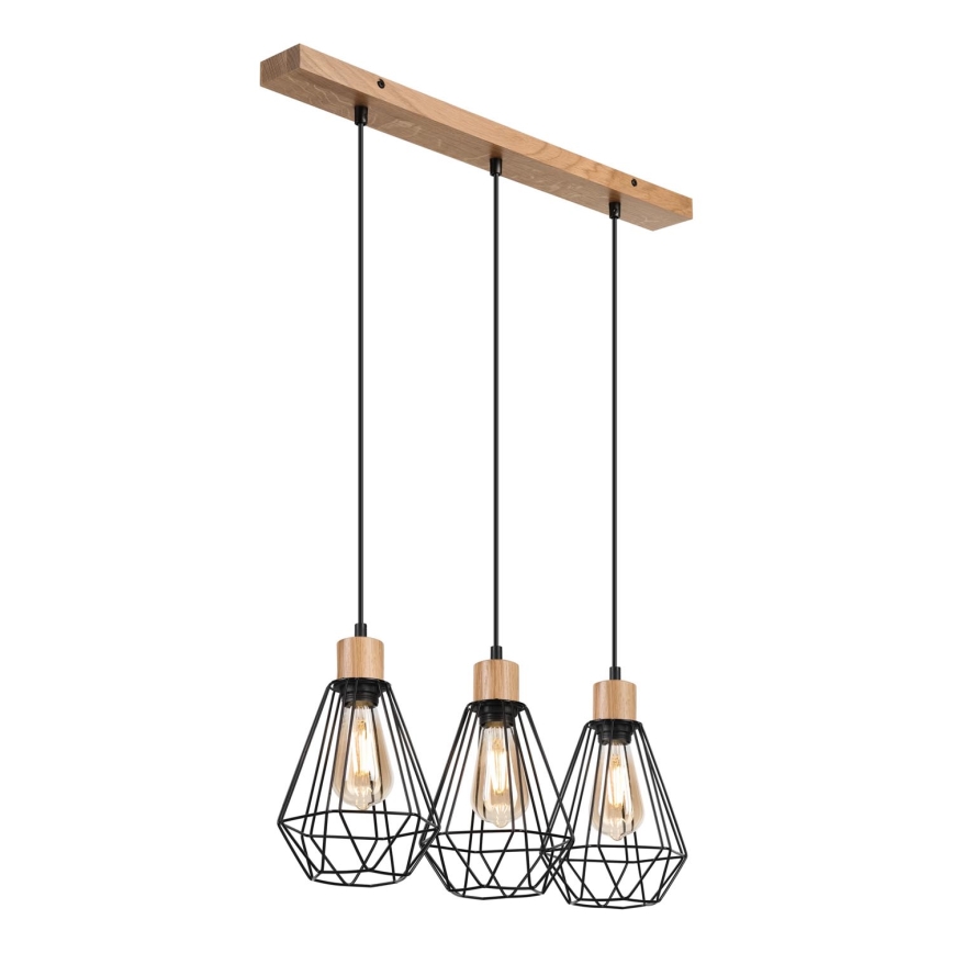 Brilagi - Lámpara colgante WOODY BASKET 3xE27/60W/230V roble