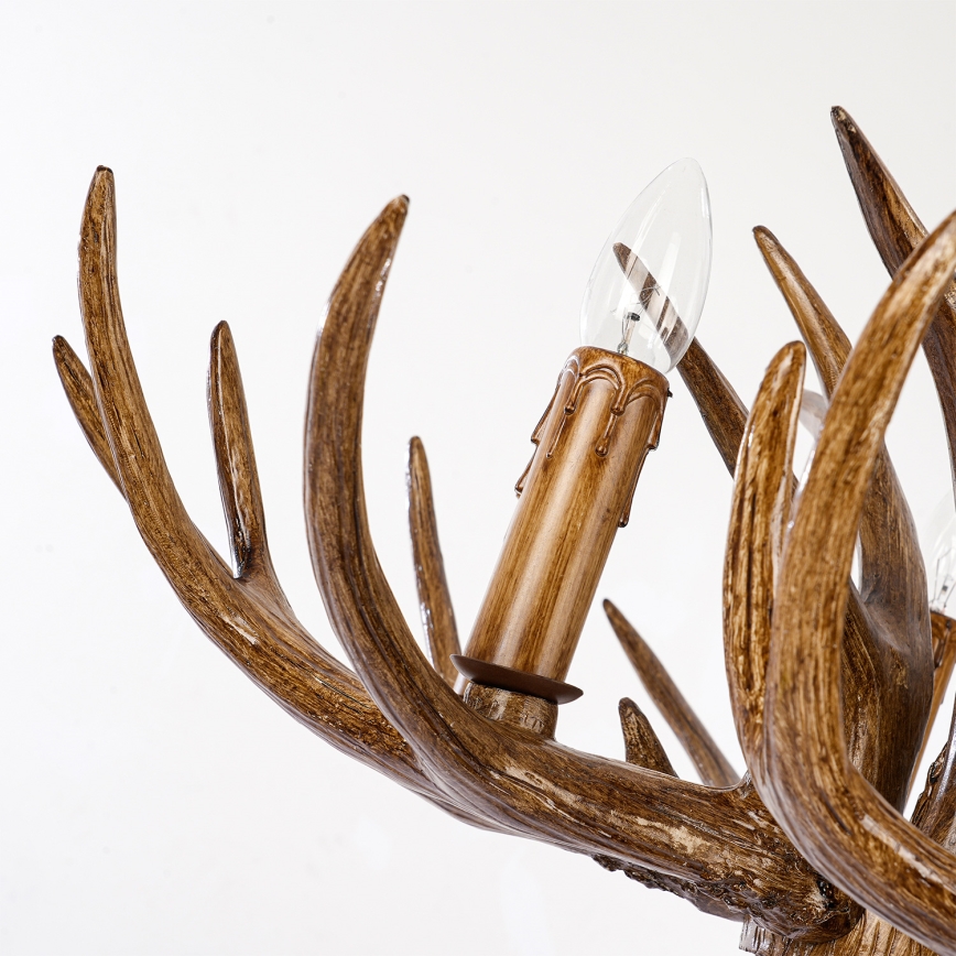 Brilagi - Lámpara de araña colgante con cadena DEER, 6xE14/10W/230V, Ø 102 cm, diseño de cornamenta