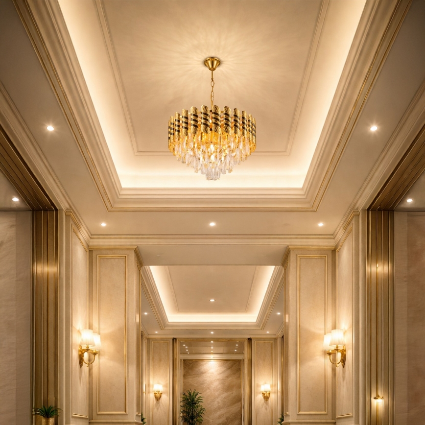 Brilagi - Lámpara de araña colgante CRISTAL 5xE14/40W/230V Ø 38 cm