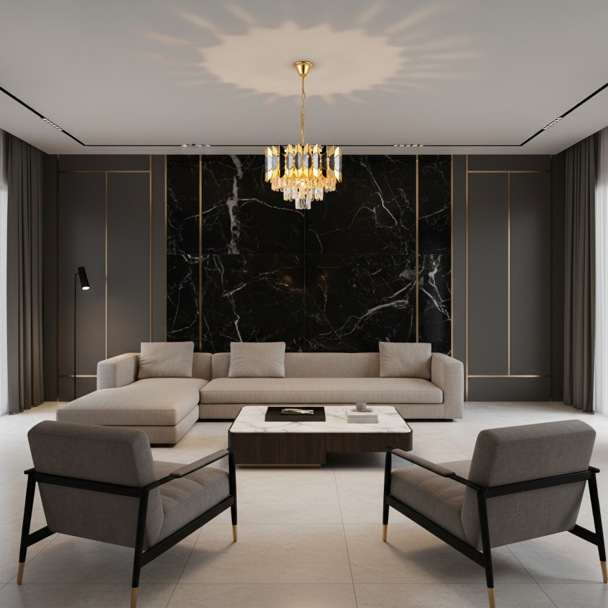 Brilagi - Lámpara de araña con cadena CRISTAL 5xE14/40W/230V Ø 38 cm