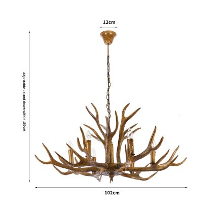 Brilagi - Lámpara de araña con cadena DEER 6xE14/10W/230V diámetro 102 cm