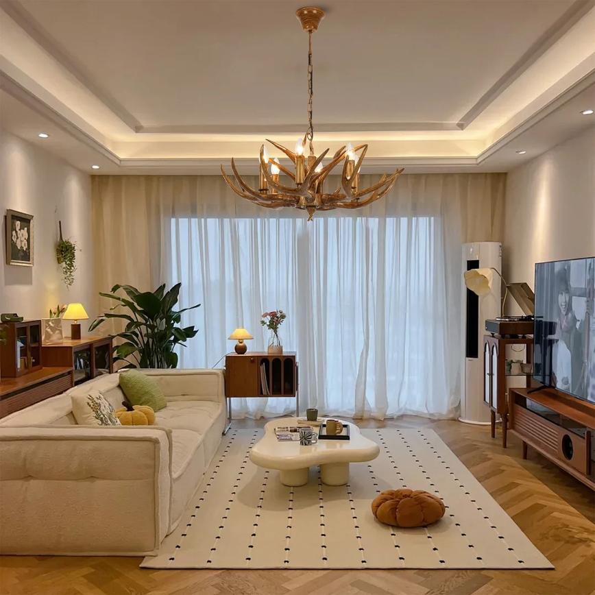 Brilagi - Lámpara de araña con cadena DEER 6xE14/10W/230V Ø 70 cm, diseño de cuernos de ciervo