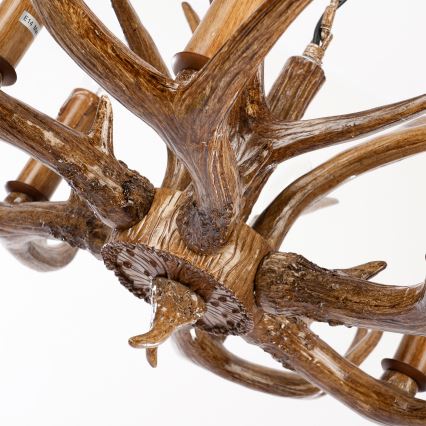 Brilagi - Lámpara de araña con cadena DEER 6xE14/10W/230V Ø 70 cm, diseño de cuernos de ciervo