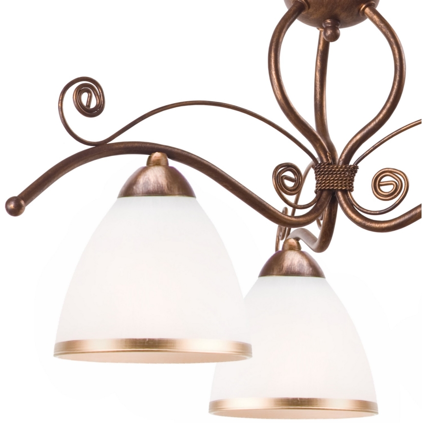 Brilagi - Lámpara de araña LED con cadena ANTICO 3xE27/60W/230V pátina de bronce