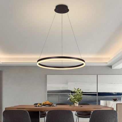 Brilagi - Lámpara de araña LED regulable CIRCLE LED/42W/230V 3000-6500K marrón + control remoto