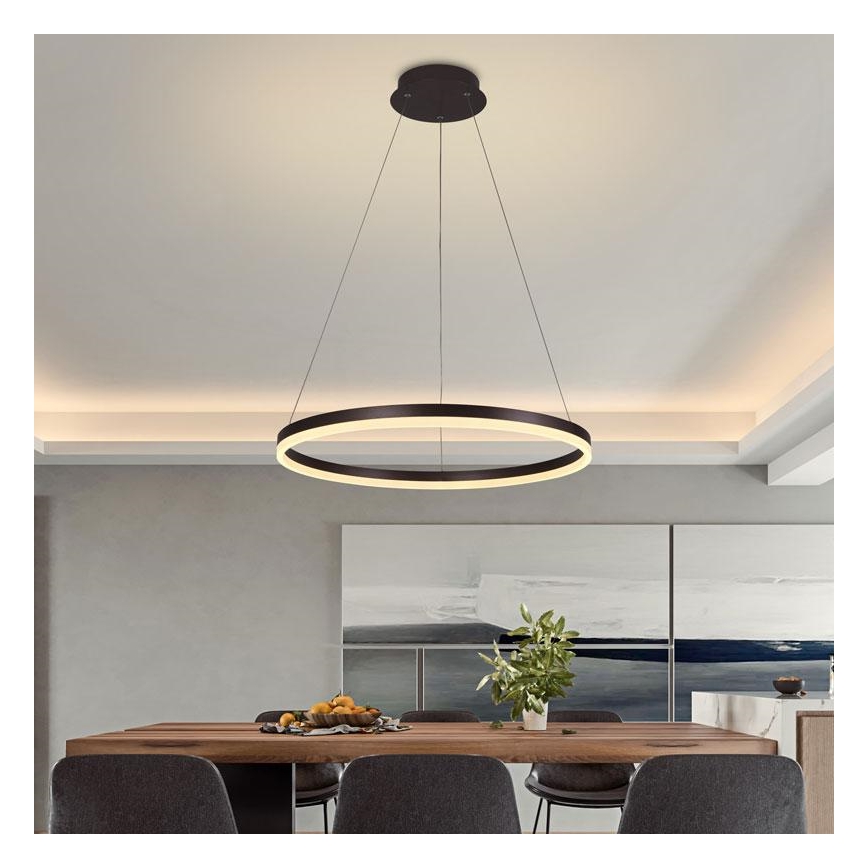 Brilagi - Lámpara de araña LED regulable CIRCLE LED/42W/230V 3000-6500K marrón + control remoto
