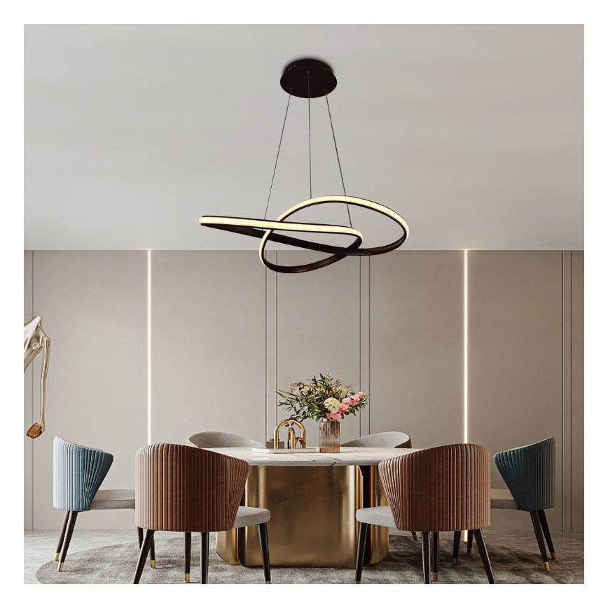 Brilagi - Lámpara de araña LED regulable COSMOWAVE LED/70W/230V 3000-6500K marrón + control remoto