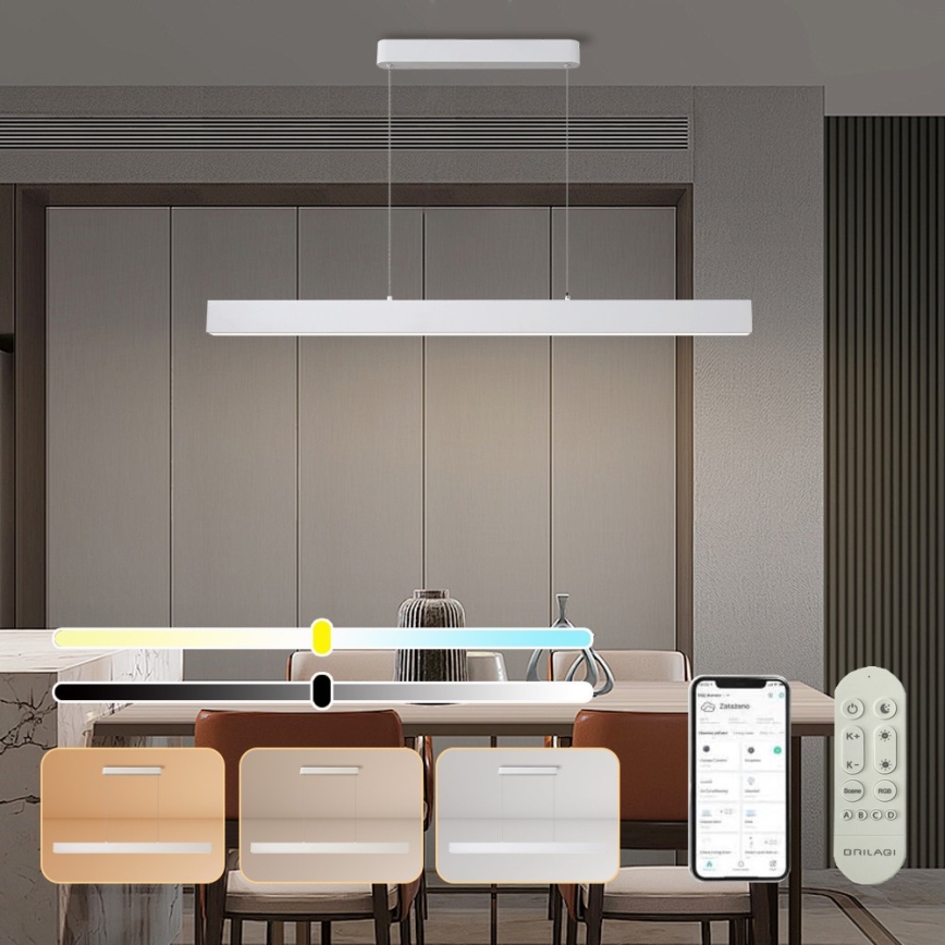 Brilagi - Lámpara de araña LED regulable SLEEKLINE SMART LED/40W/230V 3000-6000K Wi-Fi Tuya blanco + control remoto