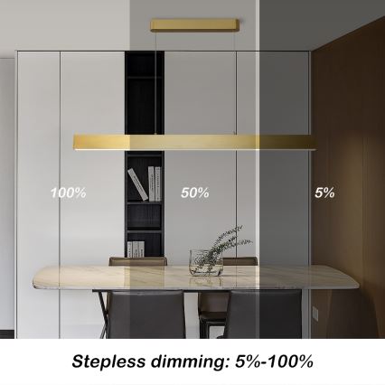 Brilagi - Lámpara de araña LED regulable SLEEKLINE SMART LED/40W/230V 3000-6000K Wi-Fi Tuya dorado + control remoto