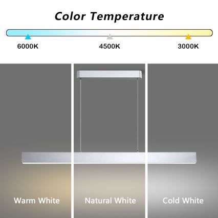 Brilagi - Lámpara de araña LED regulable SLEEKLINE SMART LED/40W/230V 3000-6000K Wi-Fi Tuya plata + control remoto