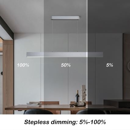Brilagi - Lámpara de araña LED regulable SLEEKLINE SMART LED/40W/230V 3000-6000K Wi-Fi Tuya plata + control remoto