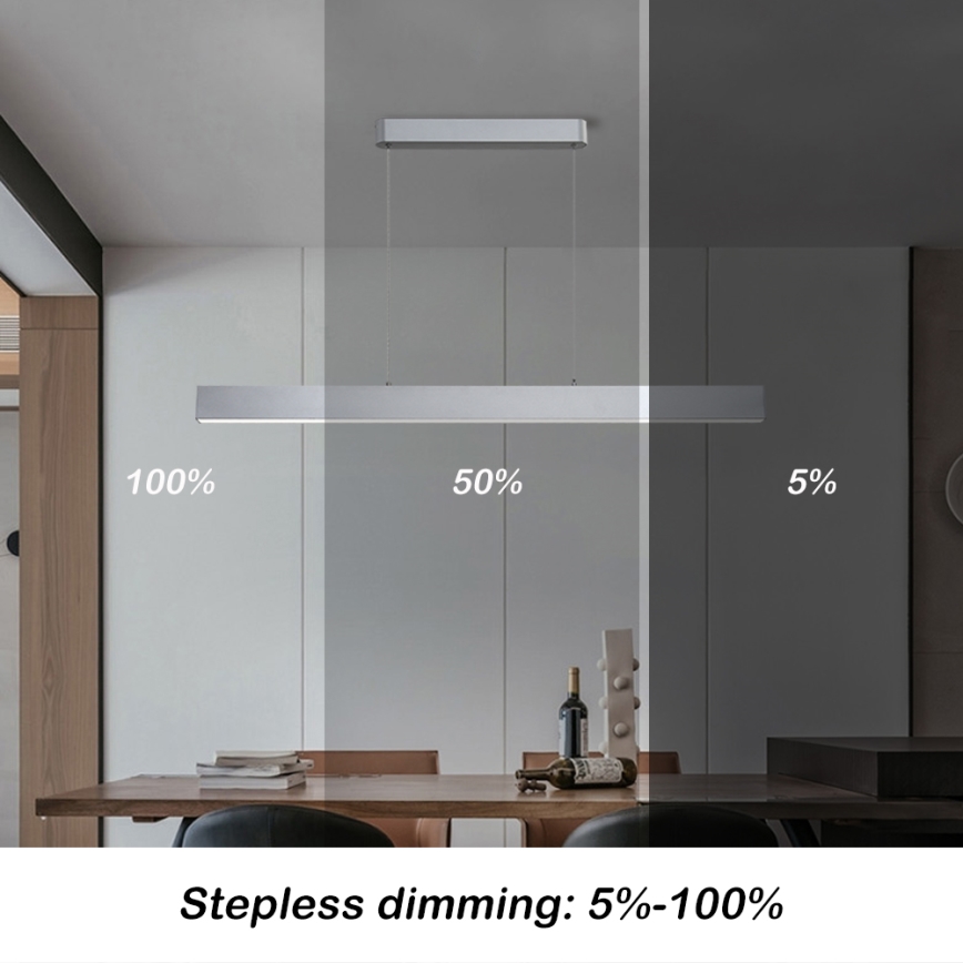 Brilagi - Lámpara de araña LED regulable SLEEKLINE SMART LED/40W/230V 3000-6000K Wi-Fi Tuya plata + control remoto