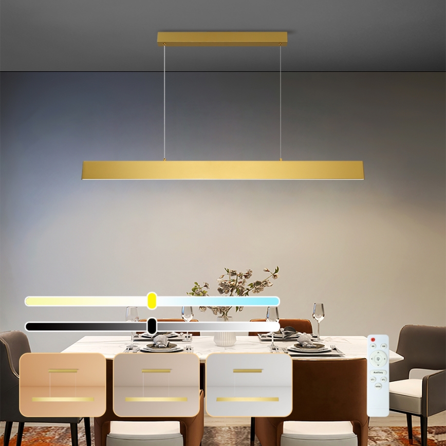 Brilagi - Lámpara de araña LED regulable SLIMLINE LED/40W/230V 3000-6000K dorado + control remoto