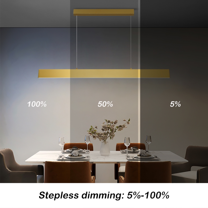 Brilagi - Lámpara de araña LED regulable SLIMLINE LED/40W/230V 3000-6000K dorado + control remoto