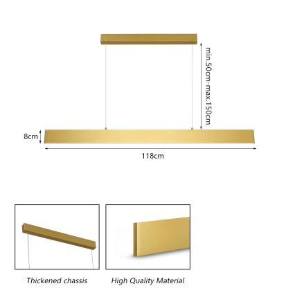 Brilagi - Lámpara de araña LED regulable SLIMLINE LED/40W/230V 3000-6000K dorado + control remoto
