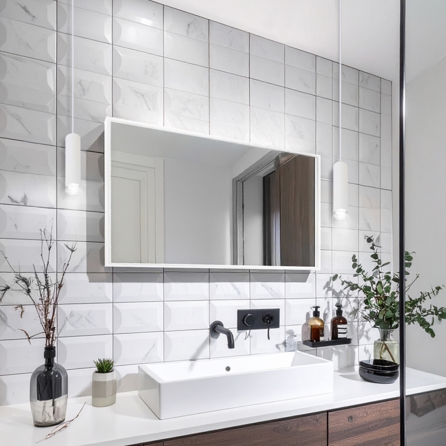 Brilagi - Lámpara de araña para baño colgante SELE AQUA 1xGU10/30W/230V IP44 blanco