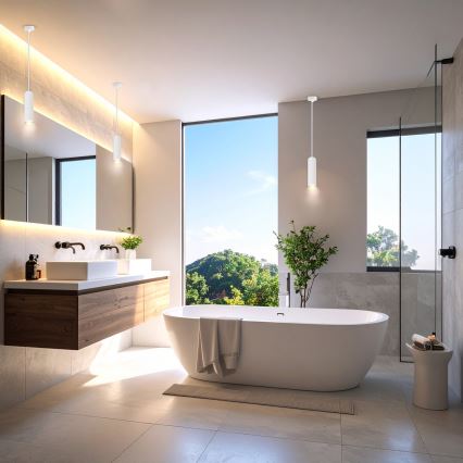 Brilagi - Lámpara de araña para baño colgante SELE AQUA 1xGU10/30W/230V IP44 blanco