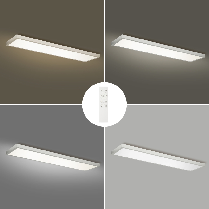 Brilagi - Luz de techo LED regulable para baño FRAME SMART LED/50W/230V 120x30 cm 3000-6000K IP44 plata + control remoto