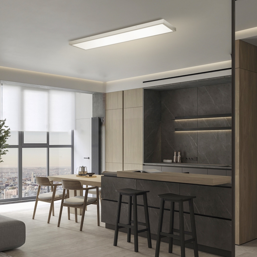 Brilagi - Luz de techo LED regulable para baño FRAME SMART LED/50W/230V 120x30 cm 3000-6000K IP44 plata + control remoto