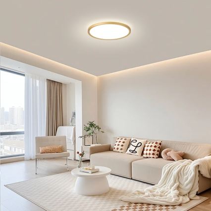 Brilagi - Plafón LED para baño ULTRA SLIM LED/18W/230V Ø 30 cm dorado IP54