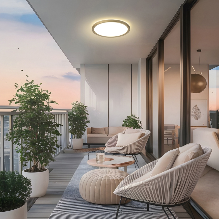 Brilagi - Plafón LED para baño ULTRA SLIM LED/18W/230V Ø 30 cm dorado IP54