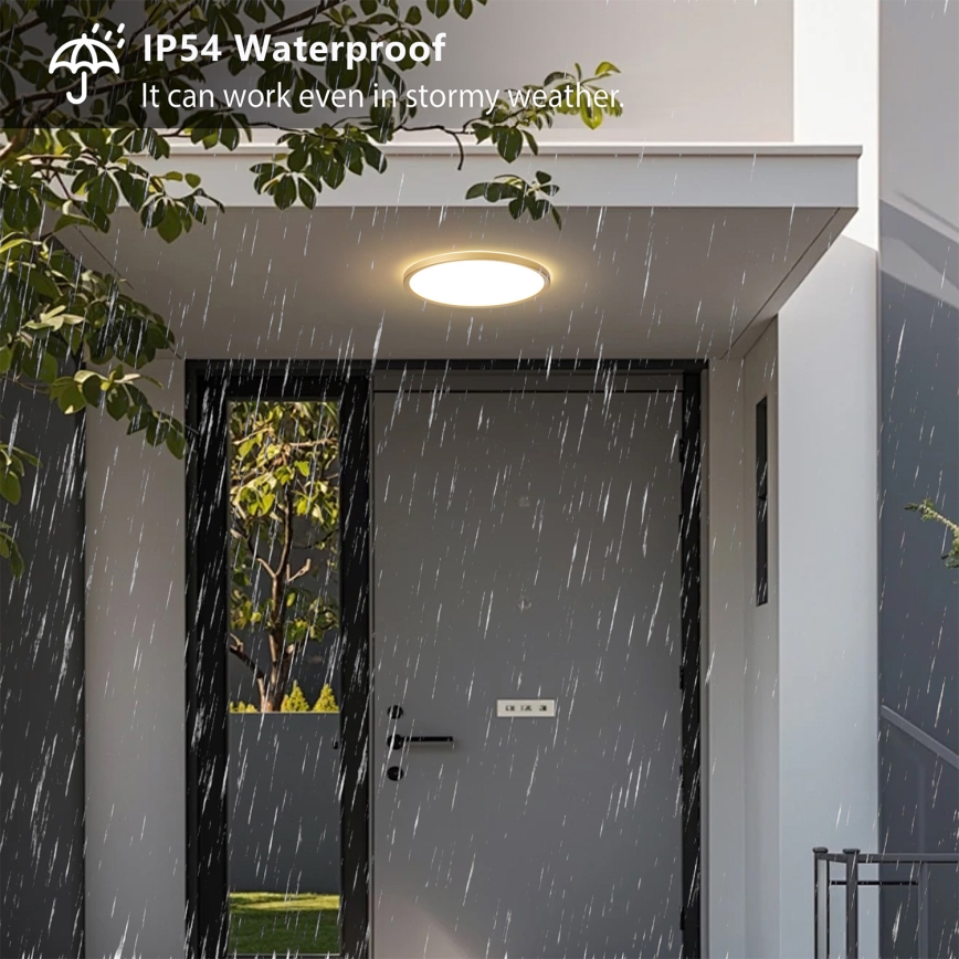 Brilagi - Plafón LED para baño ULTRA SLIM LED/18W/230V Ø 30 cm dorado IP54