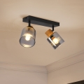 Brilagi - Lámpara de dos focos HYGGE 2xE14/15W/230V negra/vidrio ahumado