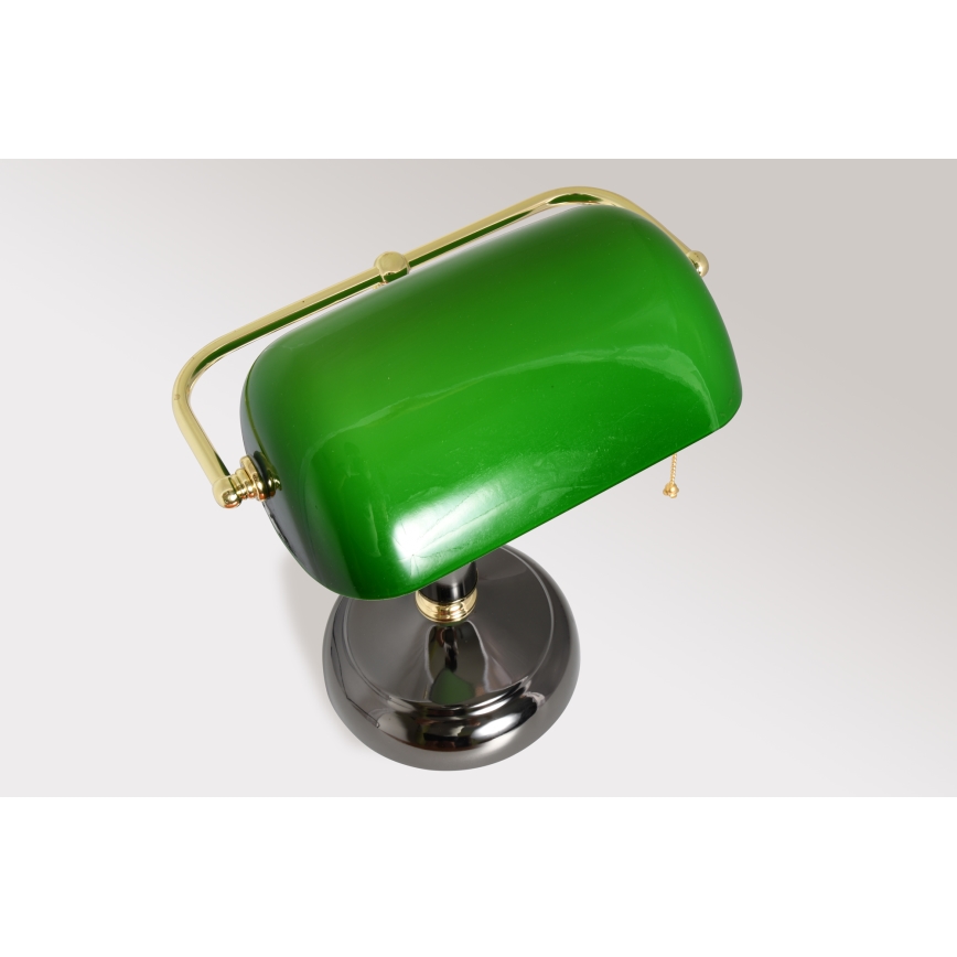 Brilagi - Lámpara de escritorio BANK OFFICE 1xE27/60W/230V negra/dorada/verde