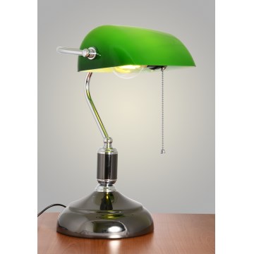 Brilagi - Lámpara de escritorio BANK OFFICE 1xE27/60W/230V negra/plateada/verde