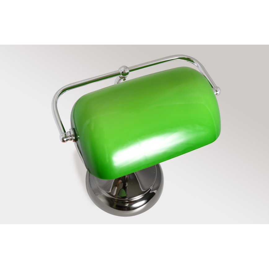 Brilagi - Lámpara de escritorio BANK OFFICE 1xE27/60W/230V negra/plateada/verde