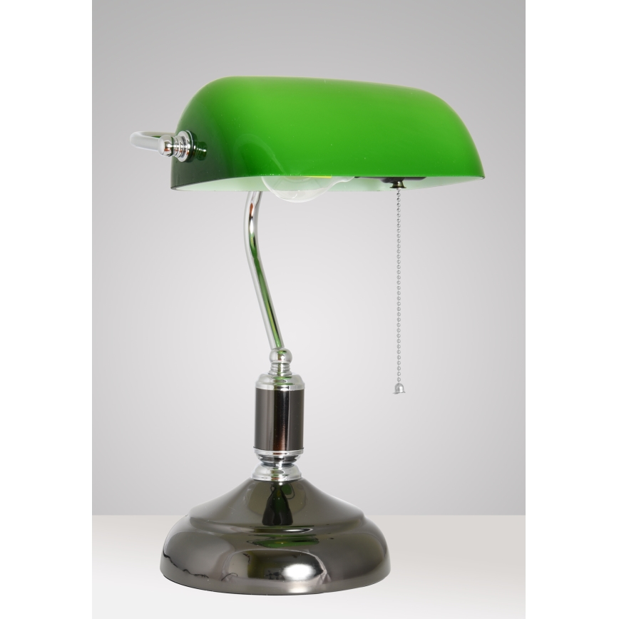 Brilagi - Lámpara de escritorio BANK OFFICE 1xE27/60W/230V negra/plateada/verde