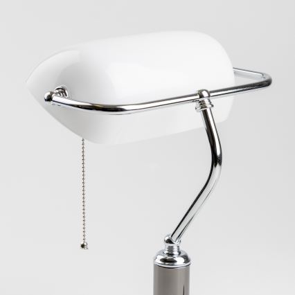 Brilagi - Lámpara de escritorio BANK OFFICE 1xE27/60W/230V negro/plateado/blanco