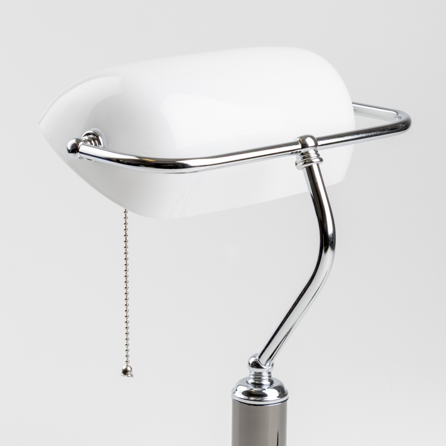 Brilagi - Lámpara de escritorio BANK OFFICE 1xE27/60W/230V negro/plateado/blanco