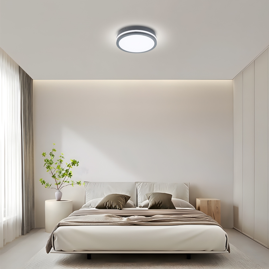 Brilagi - Lámpara de exterior LED con sensor BENE LED/24W/230V diá. 26 cm antracita IP54