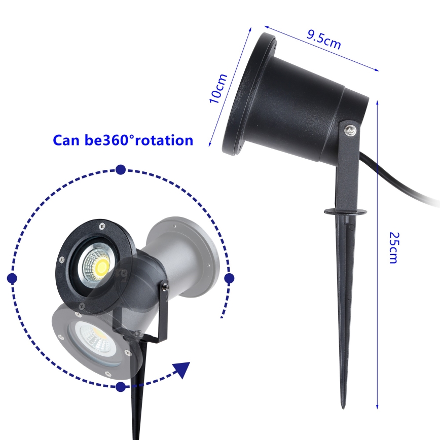 Brilagi - Lámpara de exterior SPIKE 1xGU10/50W/230V IP65