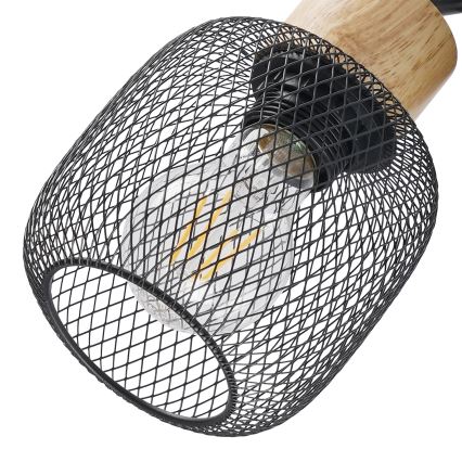 Brilagi - Lámpara de focos BASKLITE 3xE27/15W/230V madera/negro