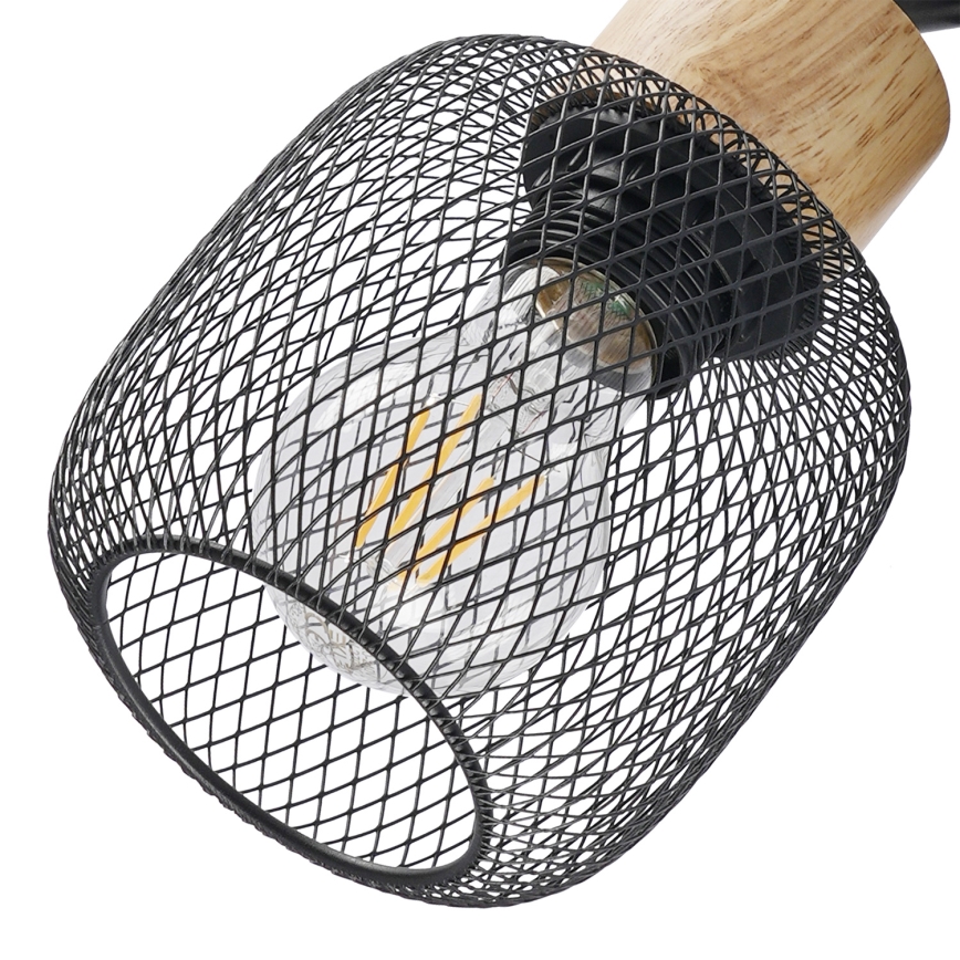 Brilagi - Lámpara de focos BASKLITE 3xE27/15W/230V madera/negro