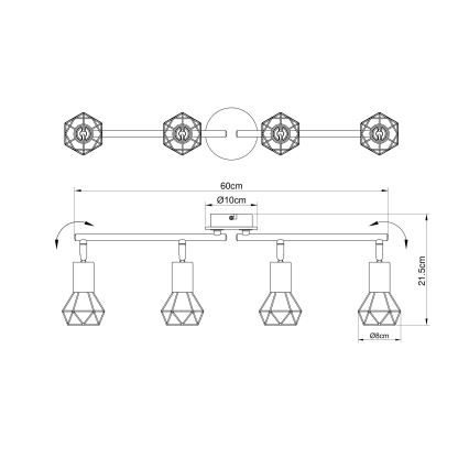 Brilagi - Lámpara de focos CAGE 4xE14/40W/230V