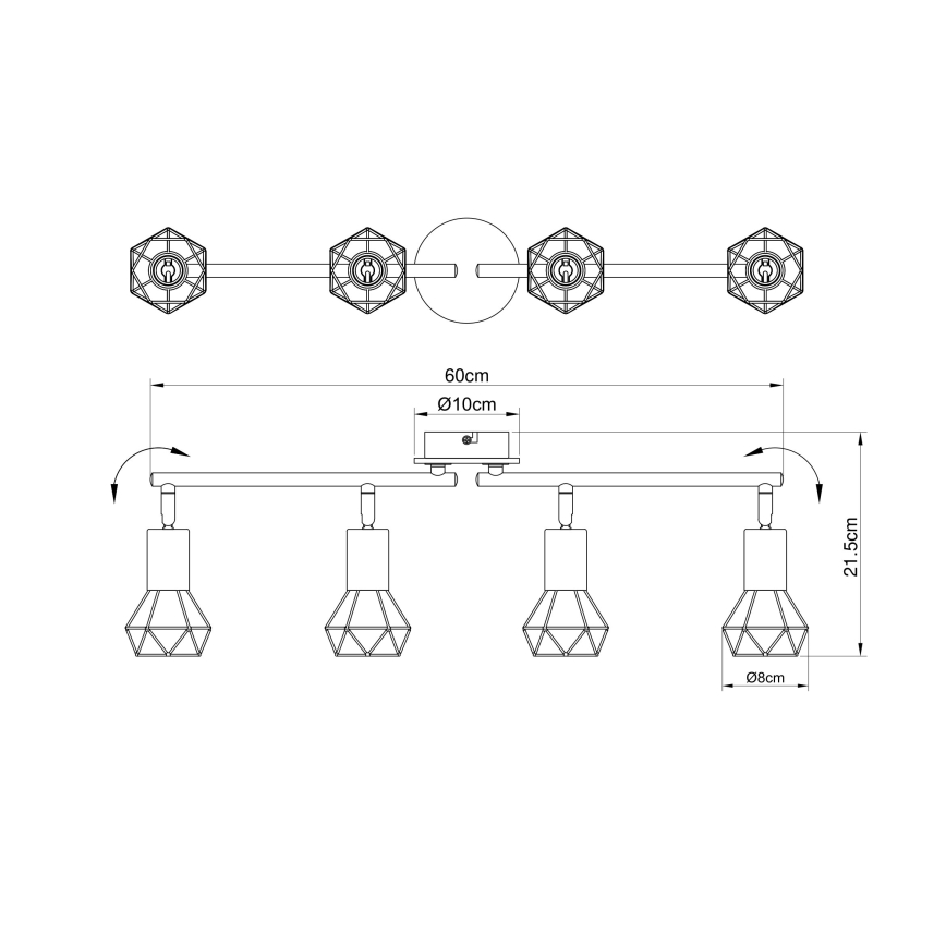Brilagi - Lámpara de focos CAGE 4xE14/40W/230V