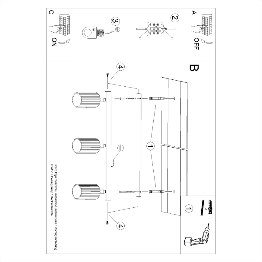 Brilagi - Lámpara de focos CRESTO 3xGU10/10W/230V turquesa