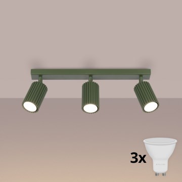 Brilagi - Lámpara de focos CRESTO 3xGU10/10W/230V verde