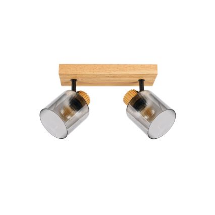 Brilagi - Lámpara de focos HYGGE 2xE14/15W/230V madera/ahumado