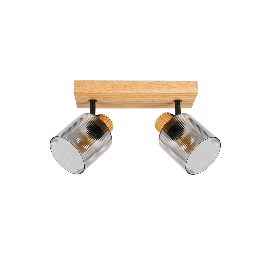 Brilagi - Lámpara de focos HYGGE 2xE14/15W/230V madera/ahumado