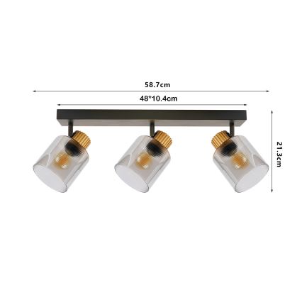 Brilagi - Lámpara de focos HYGGE 2xE14/15W/230V negro/ahumado