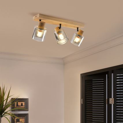 Brilagi - Lámpara de focos HYGGE 3xE14/15W/230V caucho/ahumado